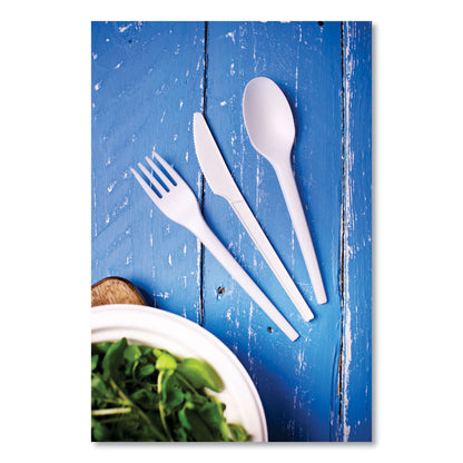 White CPLA Cutlery, General Purpose Knife, Plastic, White, 1,000/Carton