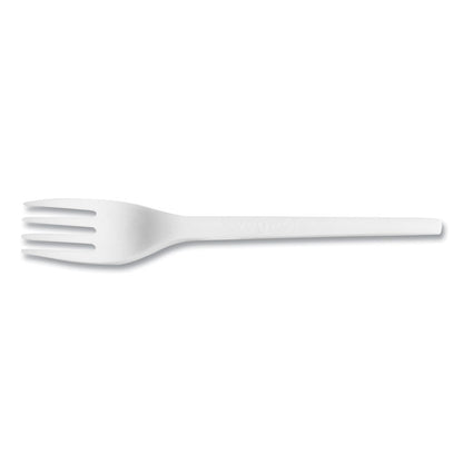 White CPLA Cutlery, General Purpose Fork, Plastic, White, 1,000/Carton