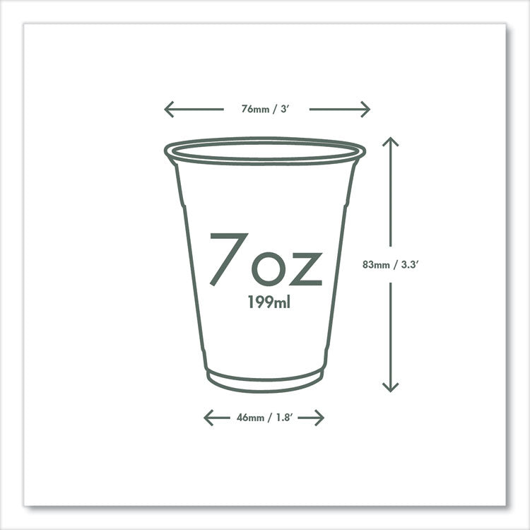 76-Series Cold Cup, 7 oz, Plastic, Clear/Green, 1,000/Carton