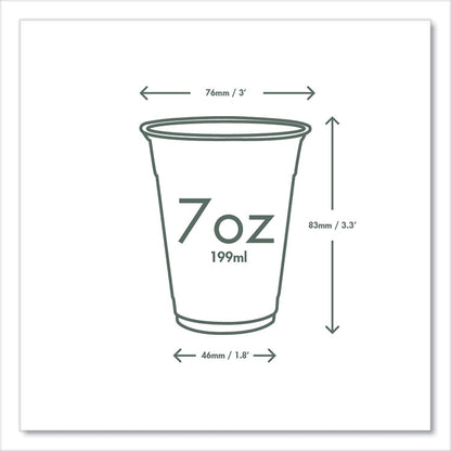 76-Series Cold Cup, 7 oz, Plastic, Clear/Green, 1,000/Carton