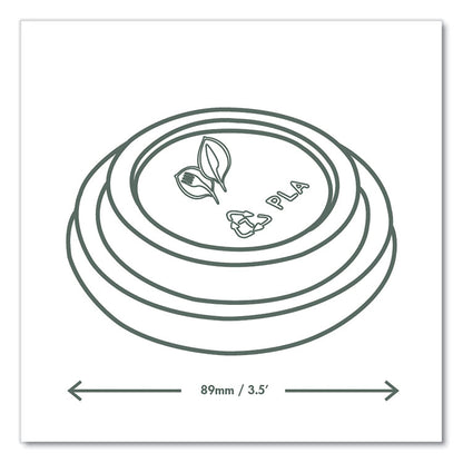 89 Series Hot Cup Lids, Fits Vegware 89-Series Hot Cups, Plastic, White, 1,000/Carton