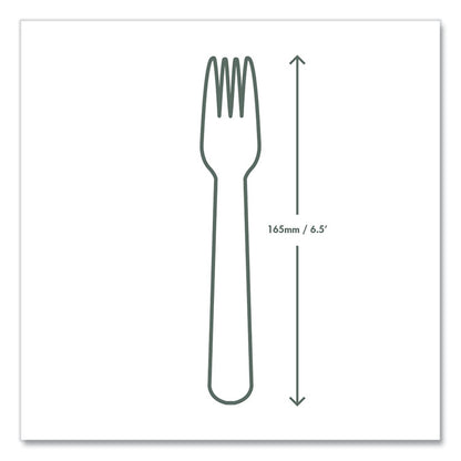 White CPLA Cutlery, General Purpose Fork, Plastic, White, 1,000/Carton