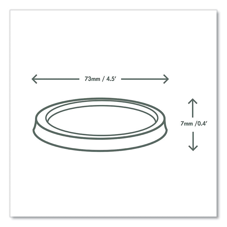 Portion Pot Lids, Fits Vegware 2 oz to 4 oz Portion Pots, Plastic, Clear, 2,000/Carton