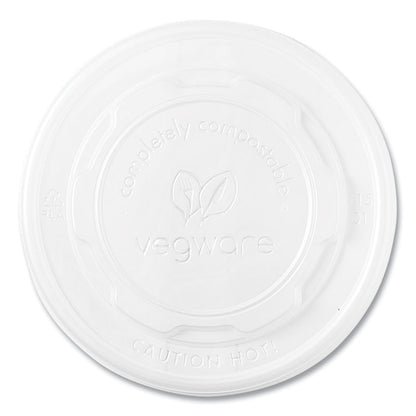 115-Series Flat Hot Lids, Compostable, For Use With 115-Series Soup Containers, White, Plastic, 500/Carton