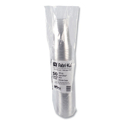 Kal-Clear PET Cold Drink Cups, 20 oz, Plastic, Clear, 50/Bag, 20 Bags/Carton
