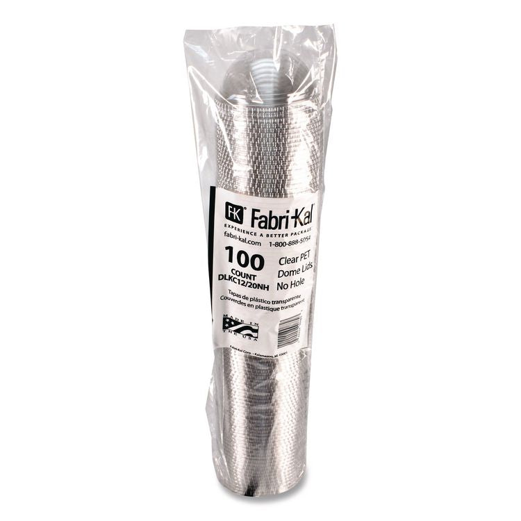 Kal-Clear/Nexclear Drink Cup Lids, Dome Lid with No Hole, Fits 12 oz to 20 oz Cold Cups, Plastic, Clear, 1,000/Carton