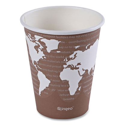 World Art Renewable and Compostable Hot Cups, 8 oz, Paper, Plum, 50/Pack, 20 Packs/Carton
