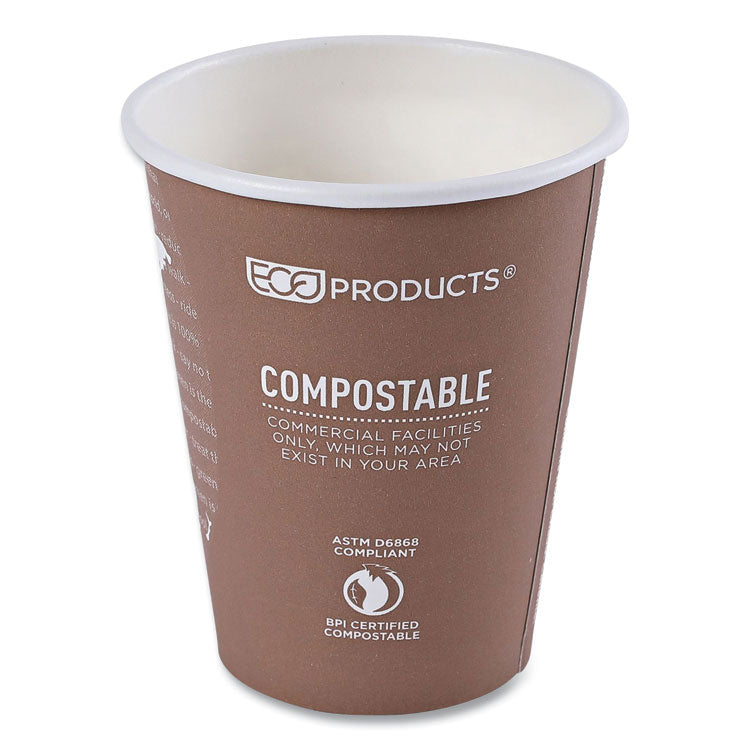 World Art Renewable and Compostable Hot Cups, 8 oz, Paper, Plum, 50/Pack, 20 Packs/Carton