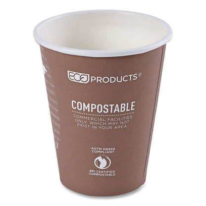 World Art Renewable and Compostable Hot Cups, 8 oz, Paper, Plum, 50/Pack, 20 Packs/Carton