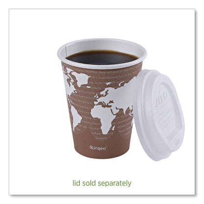 World Art Renewable and Compostable Hot Cups, 8 oz, Paper, Plum, 50/Pack, 20 Packs/Carton