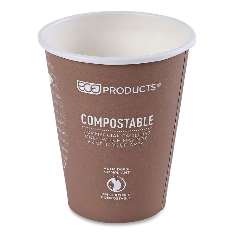 World Art Renewable and Compostable Hot Cups, 8 oz, Paper, Plum, 50/Pack