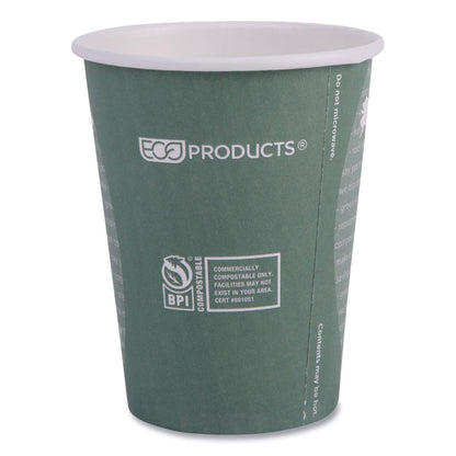 World Art Renewable and Compostable Hot Cups, 12 oz, Paper, Sage, 50/Pack, 20 Packs/Carton