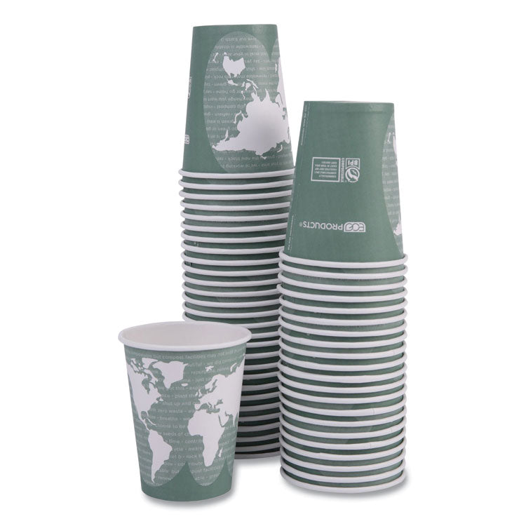 World Art Renewable and Compostable Hot Cups, 12 oz, Paper, Sage, 50/Pack, 20 Packs/Carton