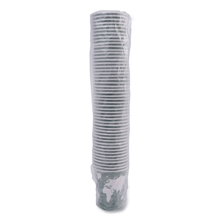 World Art Renewable and Compostable Hot Cups, 12 oz, Paper, Sage, 50/Pack, 20 Packs/Carton