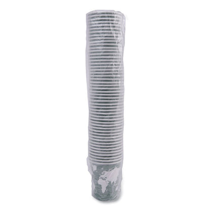 World Art Renewable and Compostable Hot Cups, 12 oz, Paper, Sage, 50/Pack, 20 Packs/Carton