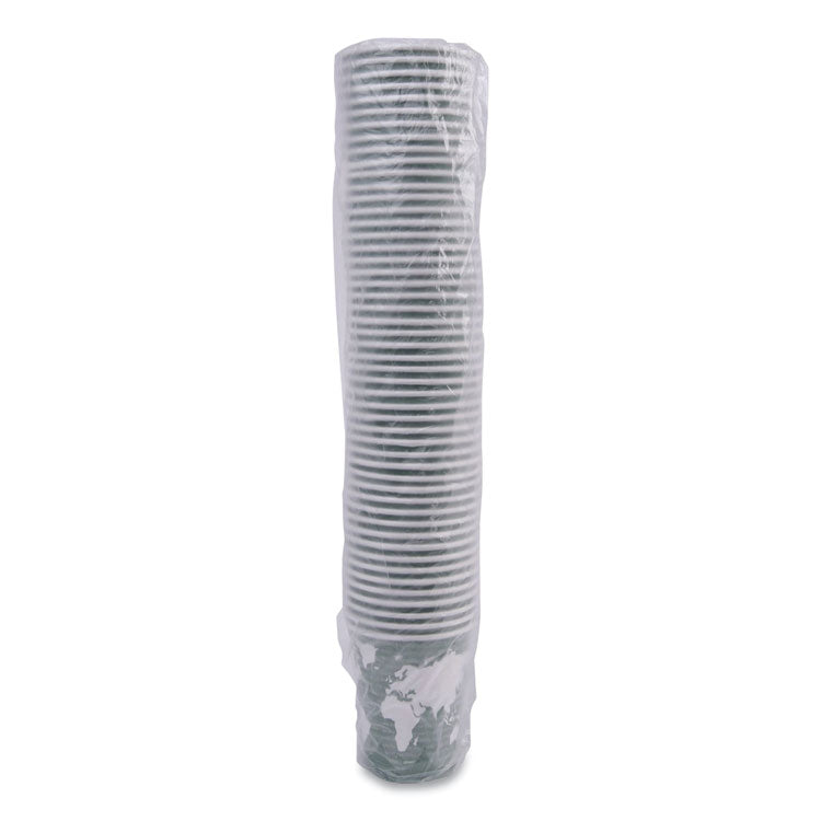 World Art Renewable and Compostable Hot Cups, 12 oz, Paper, Sage, 50/Pack