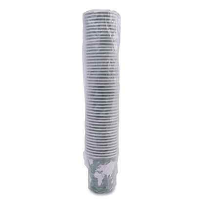 World Art Renewable and Compostable Hot Cups, 12 oz, Paper, Sage, 50/Pack
