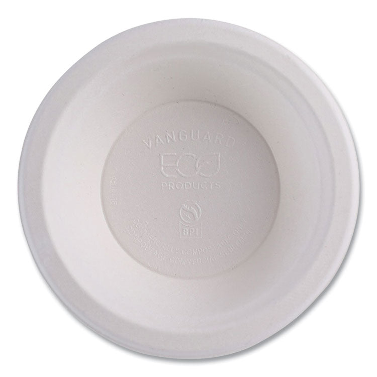 Vanguard Renewable and Compostable Sugarcane Bowls, 12 oz, White, 1,000/Carton