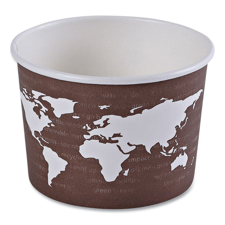 World Art Renewable and Compostable Food Container, 8 oz, 3.04" Diameter x 2.3" h, Plum, Paper, 50/Pack, 20 Packs/Carton