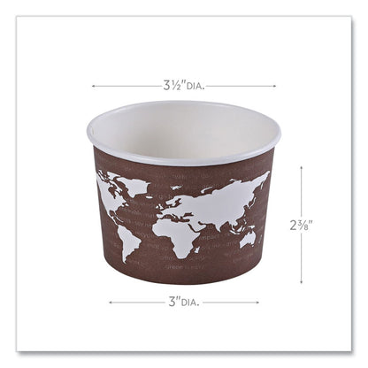World Art Renewable and Compostable Food Container, 8 oz, 3.04" Diameter x 2.3" h, Plum, Paper, 50/Pack, 20 Packs/Carton