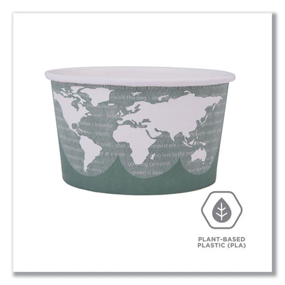 World Art Renewable and Compostable Food Container, 12 oz, 4.05" Diameter x 2.5" h, Moss, Paper, 25/Pack, 20 Packs/Carton