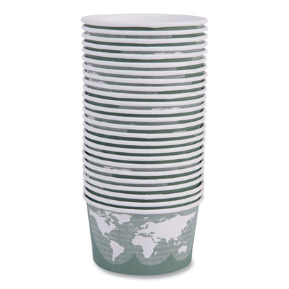World Art Renewable and Compostable Food Container, 12 oz, 4.05" Diameter x 2.5" h, Moss, Paper, 25/Pack, 20 Packs/Carton