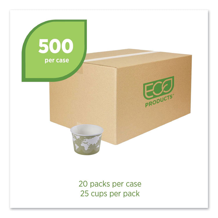 World Art Renewable and Compostable Food Container, 16 oz, 4.05" Diameter x 3" h, Sage, Paper, 25/Pack, 20 Packs/Carton