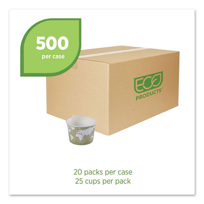 World Art Renewable and Compostable Food Container, 16 oz, 4.05" Diameter x 3" h, Sage, Paper, 25/Pack, 20 Packs/Carton