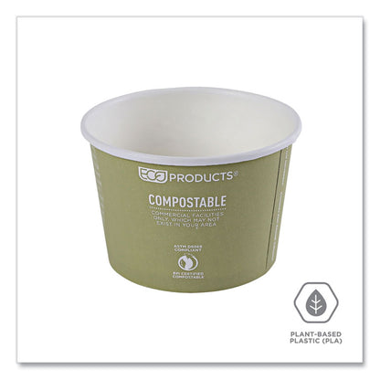 World Art Renewable and Compostable Food Container, 16 oz, 4.05" Diameter x 3" h, Sage, Paper, 25/Pack, 20 Packs/Carton