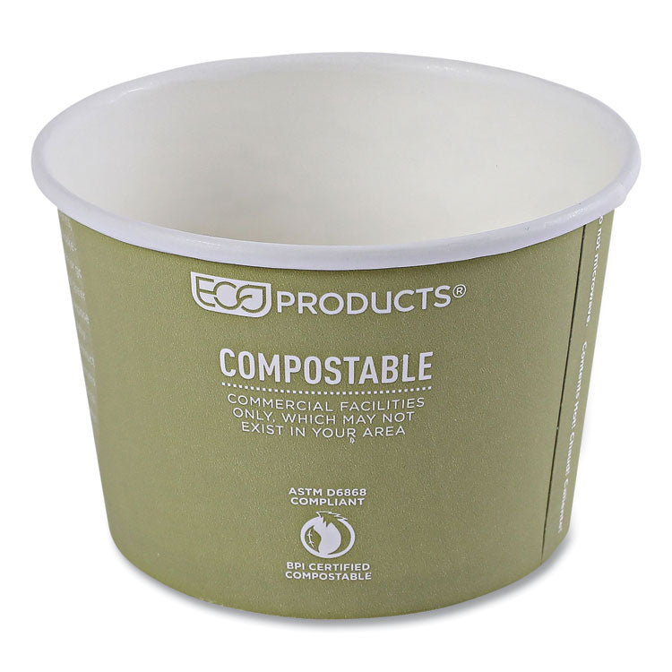 World Art Renewable and Compostable Food Container, 16 oz, 4.05" Diameter x 3" h, Sage, Paper, 25/Pack, 20 Packs/Carton