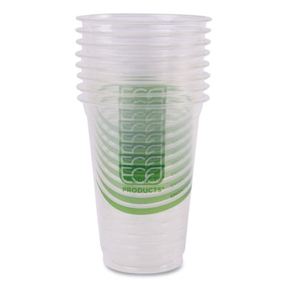 GreenStripe Renewable and Compostable Cold Cups, 16 oz, Plastic, Clear, 50/Pack, 20 Packs/Carton
