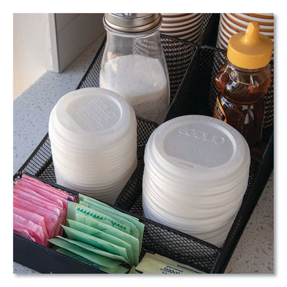 EcoLid Renewable/Compostable Hot Cup Lids, Fits 10 oz to 20 oz Hot Cups, Plastic, White, 50/Pack, 16 Packs/Carton