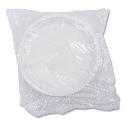 Vanguard Renewable and Compostable Sugarcane Plates, 10" dia, White, 500/Carton