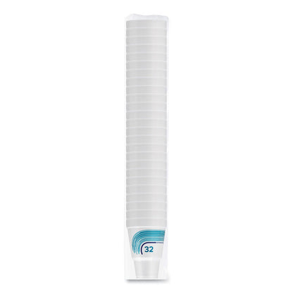 Breeze Hot/Cold Insulated Foam Drinking Cups, Squat Pedestal Cup, 32 oz, Teal/White/Blue, 500/Carton
