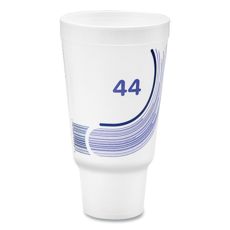 Breeze Hot/Cold Insulated Foam Drinking Cups, Pedestal Cup, 44 oz, Purple/White/Blue, 300/Carton