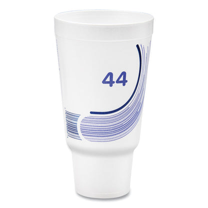 Breeze Hot/Cold Insulated Foam Drinking Cups, Pedestal Cup, 44 oz, Purple/White/Blue, 300/Carton
