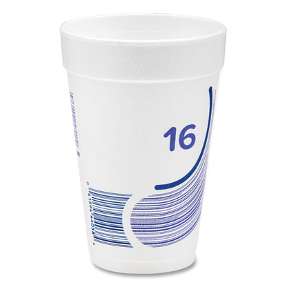 Breeze Hot/Cold Insulated Foam Drinking Cups, 16 oz, Purple/White/Blue, 1,000/Carton