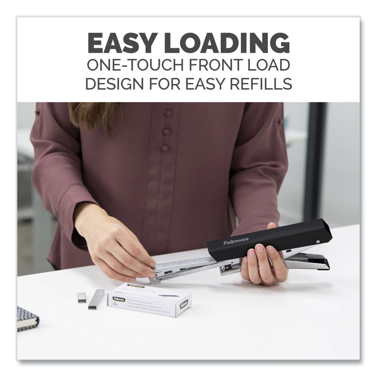 LX890 Handheld Plier Stapler with Antimicrobial Protection, 40-Sheet Capacity, 0.25"/0.31" Staples, Black/White