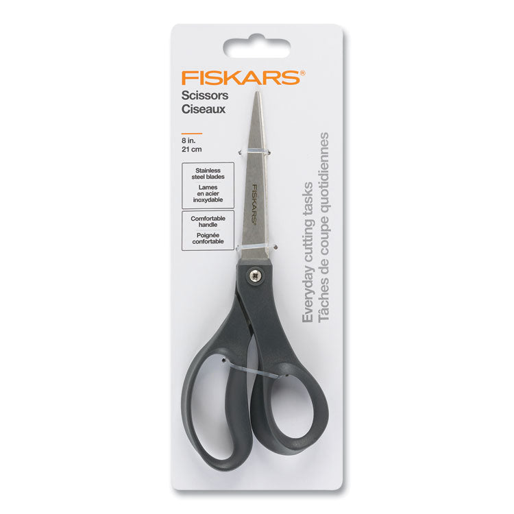 Everyday Scissors, 8" Long, 3.75" Cut Length, Straight Black Handle