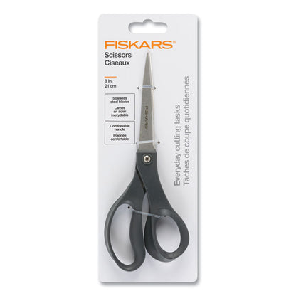 Everyday Scissors, 8" Long, 3.75" Cut Length, Straight Black Handle