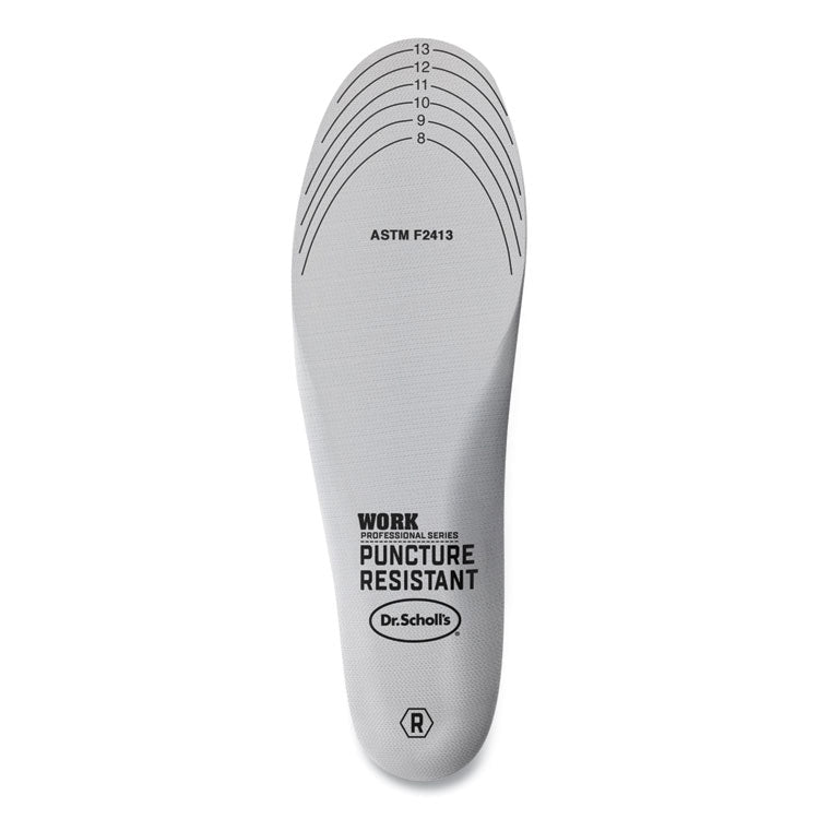 Professional Series Work Puncture Resistant Insoles for Men, Men's Sizes 8 to 14, Black