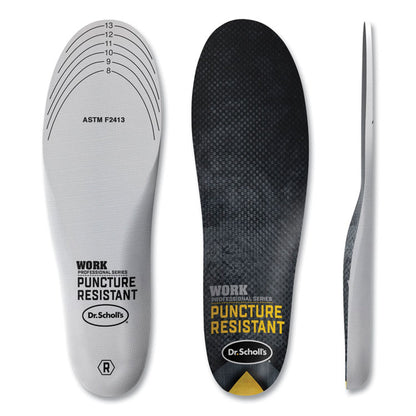 Professional Series Work Puncture Resistant Insoles for Men, Men's Sizes 8 to 14, Black