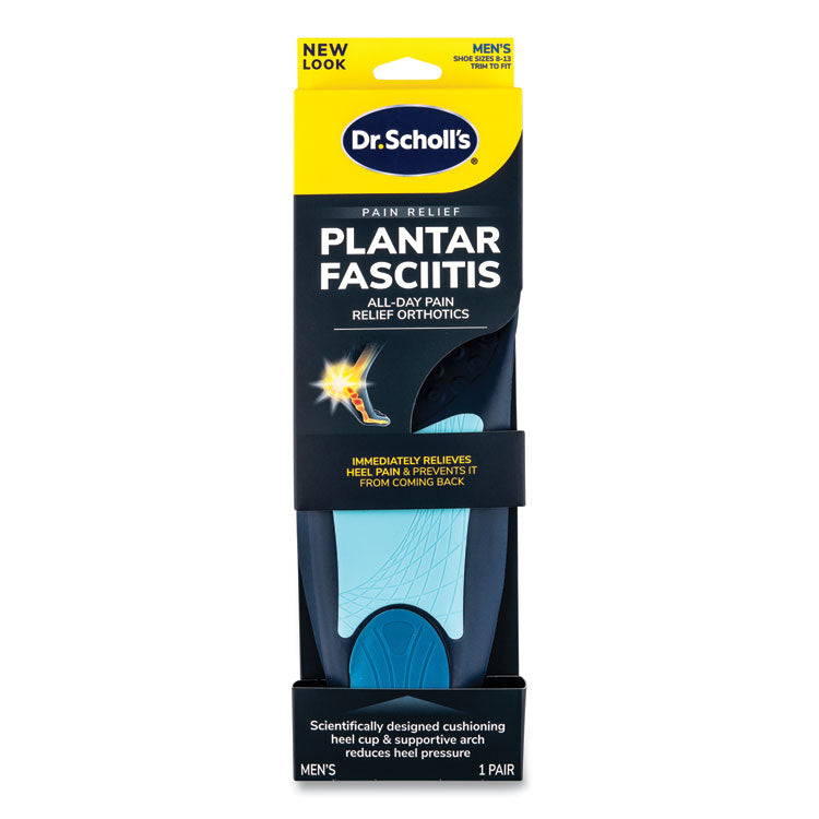 Plantar Fasciitis All Day Pain Relief Orthotics for Men, Men's Sizes 8 to 13, Blue