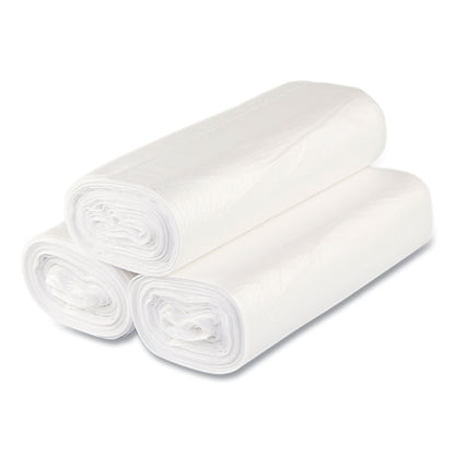 High-Density Commercial Can Liners, 33 gal, 16 mic, 33" x 40", Clear, Interleaved Roll, 25 Bags/Roll, 10 Rolls/Carton