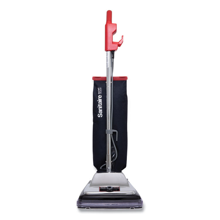 TRADITION QuietClean Upright Vacuum SC889A, 12" Cleaning Path, Gray/Red/Black