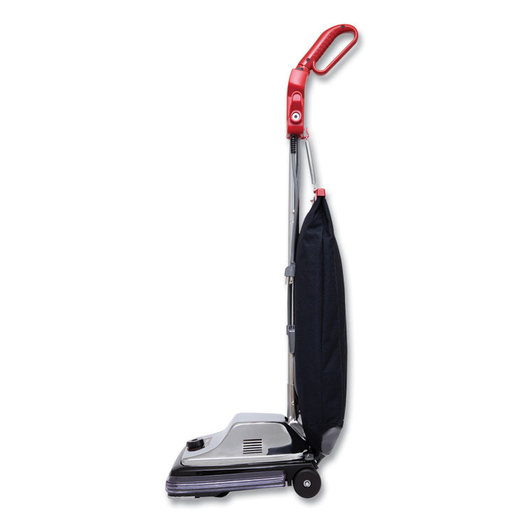 TRADITION QuietClean Upright Vacuum SC889A, 12" Cleaning Path, Gray/Red/Black