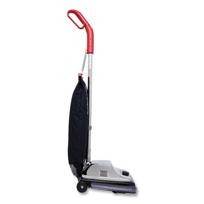 TRADITION QuietClean Upright Vacuum SC889A, 12" Cleaning Path, Gray/Red/Black