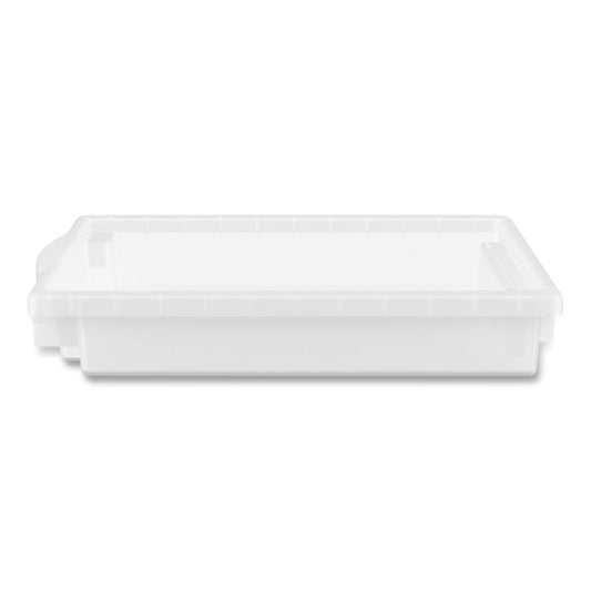 Flagship Storage Bins, 1 Section, 12.75" x 16" x 3", Translucent White