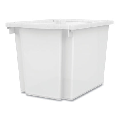Flagship Storage Bins, 1 Section, 12.75" x 16" x 12", Translucent White