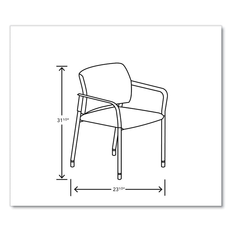 Accommodate Series Guest Chair with Arms, Vinyl Upholstery, 23.5" x 22.25" x 32", Flint Seat/Back, Charblack Legs, 2/Carton